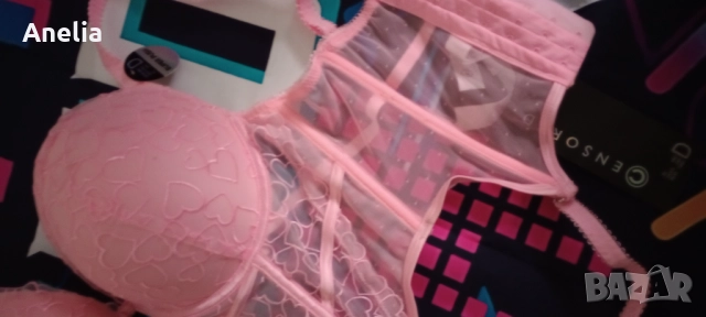 Розово Дамско Бюстие Сутиен Повдигащ ХЛ 105 Д , снимка 6 - Бельо - 52577281