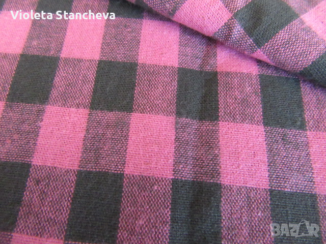 ПАМУЧЕН ПЛАТ КАРЕ - ш.93см , д.250см., снимка 3 - Платове и дамаски - 36367173