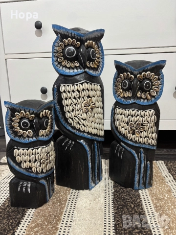 Бухал от дърво, снимка 3 - Декорация за дома - 52659455