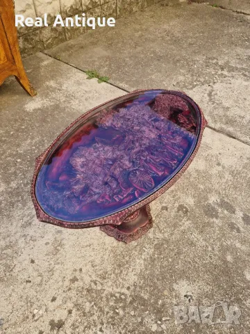 Красива китайска овална фигурална масичка , снимка 9 - Маси - 47685772