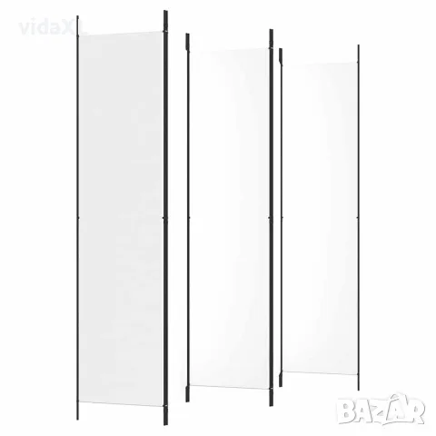 vidaXL Параван за стая, 5 панела, бял, 250x220 см, текстил, снимка 5 - Паравани - 56147246