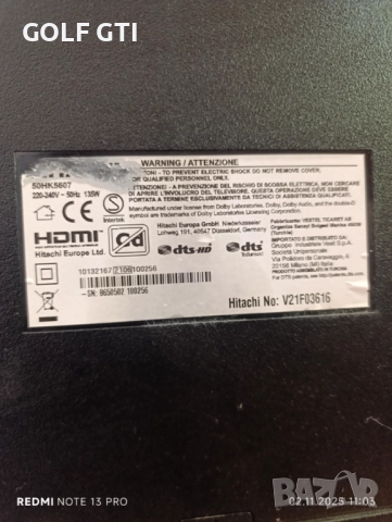 Телевизор 50 инча Hitachi 50HK5607, снимка 7 - Телевизори - 52262279