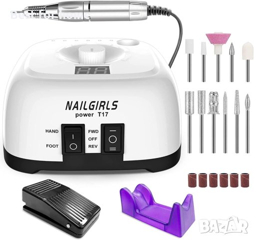 Професионална пила за маникюр- педикюр NAILGIRLS T17- 35000RPM, снимка 6 - Педикюр и маникюр - 41712034