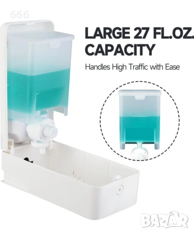 Ръчен стенен дозатор за сапун с обем 800 мл, снимка 6 - Други стоки за дома - 53520466