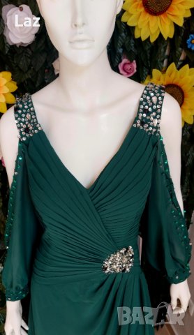 официална бална абитуриентска рокля с ръкави и камъни, снимка 3 - Рокли - 41955630