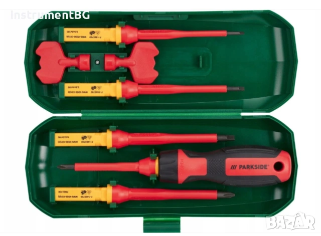 Комплект отвертки VDE със сменяеми накрайници, 1000V, 8 части