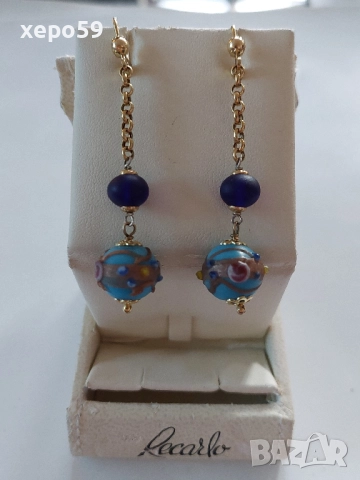 Прекрасни дизайнерски Френски златни обеци/Злато проба 750/, 1 900 лв