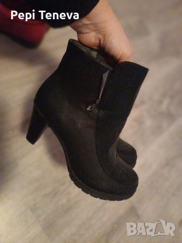 зимни ботушки с токчета 5 см..., снимка 3 - Дамски ботуши - 44371697