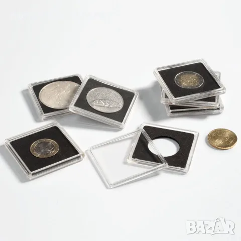 Квадратни капсули за монети QUADRUM - 10 броя в кутийка 