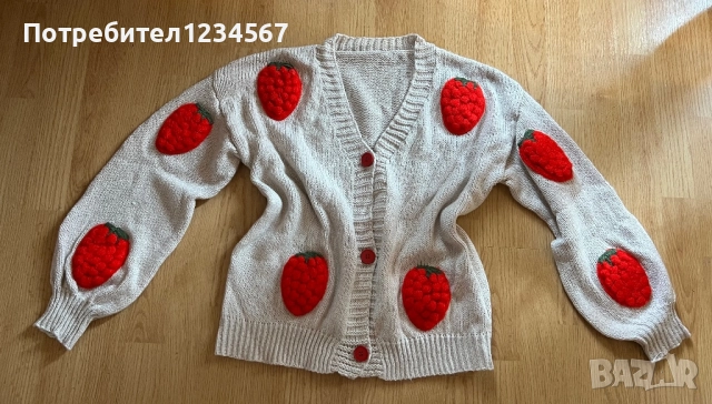 Нова 3D жилетка с малини🍓, снимка 2 - Жилетки - 51873714