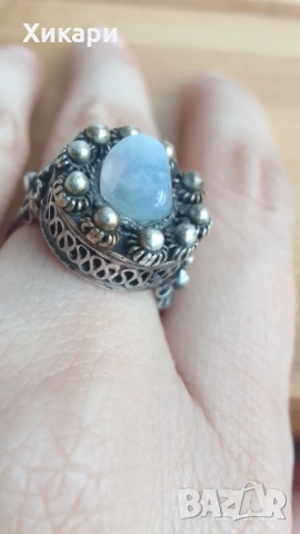 Сребърна брошка филигран/Сребърни пръстени, снимка 13 - Пръстени - 52042098