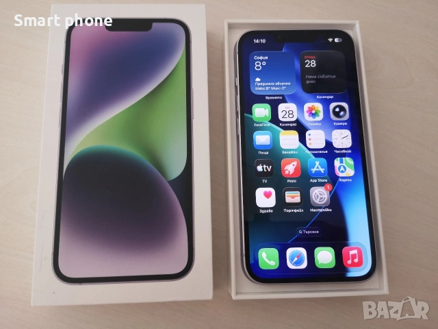 iPhone 14 Purple-256gb/100% battery health , снимка 6 - Apple iPhone - 53266141