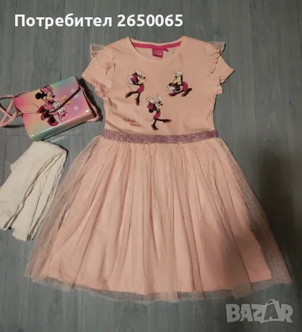 Детски комплект рокля Minnie Mouse 128см.с чанта и чорп./3 части!, снимка 2 - Детски комплекти - 48357076