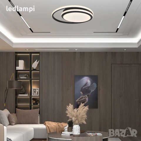 LED Плафониера 38W Черна Неутрално Бяла Светлина, снимка 5 - Лампи за таван - 41382762