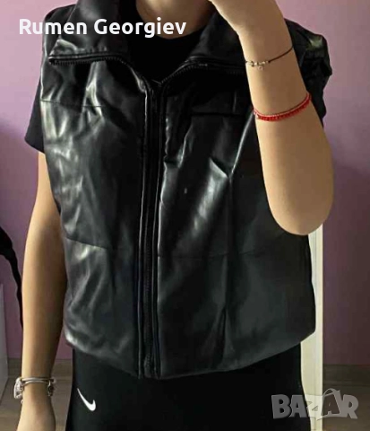 Дамски кожен елек, снимка 2 - Елеци - 52026708