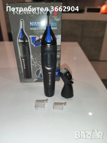 Тример за нос и уши Remington Nano Series Lithium NE3870, 2 глави, Детайлен тример, Черен ново