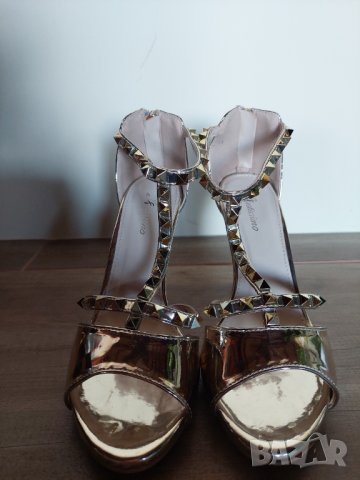 Елегантни лачени сандали с висок ток Estissimo, снимка 8 - Дамски елегантни обувки - 40144375