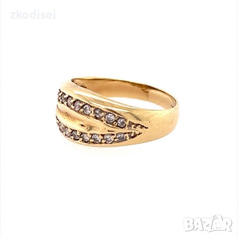 Златен дамски пръстен 4,10гр. размер:54 14кр. проба:585 модел:17266-1, снимка 2 - Пръстени - 41024111