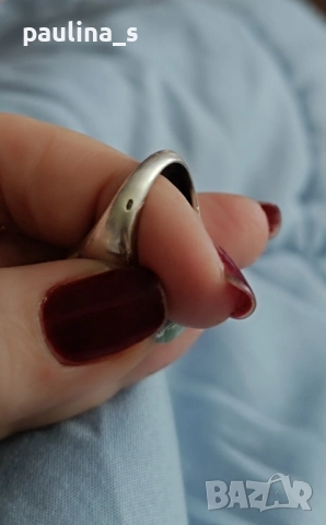 ВИНТИДЖ / Два различни броя / Сребърен пръстен с рубин и Сребърен пръстен с Ларимар , снимка 15 - Пръстени - 41327409