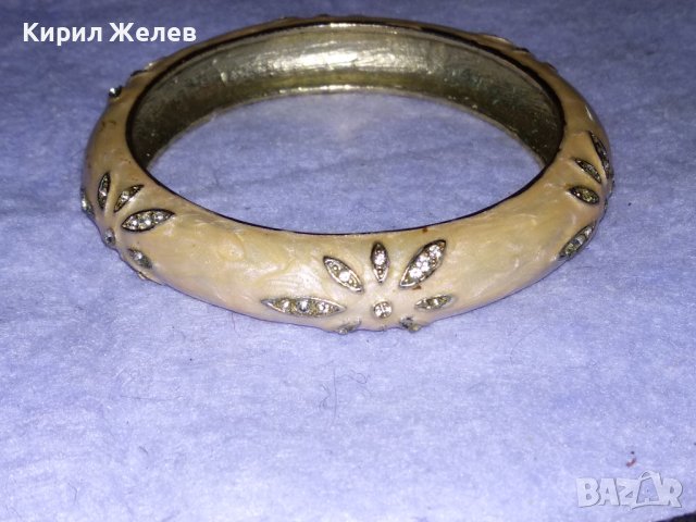 ПРЕКРАСНА ЕМАЙЛИРАНА ФЛОРАЛНА КРИСТАЛНА МЕСИНГОВА РЕТРО АРТ ГРИВНА 38320, снимка 8 - Гривни - 41266793