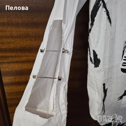 Бяла асиметрична риза, снимка 4 - Ризи - 52434899