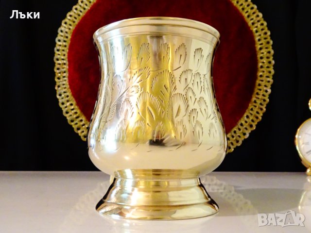 Бронзова чаша,халба Британска Индия,маркирана. , снимка 2 - Антикварни и старинни предмети - 41693297