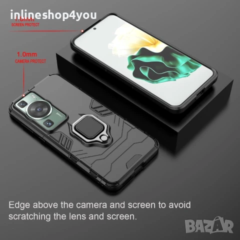 Удароустойчив Кейс RingCase за Huawei P60 Pro, снимка 3 - Калъфи, кейсове - 50825776