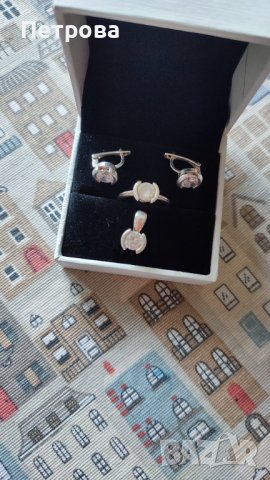 Сребърен комплект с цирконий, снимка 2 - Бижутерийни комплекти - 41556367