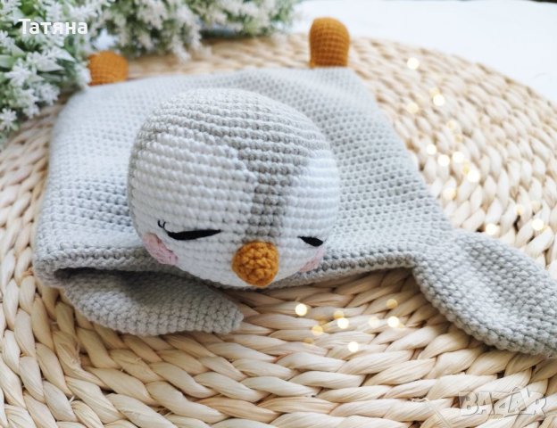 Плетени играчки за бебе комплект- дрънкалка и утешител, снимка 3 - Дрънкалки и чесалки - 41222952