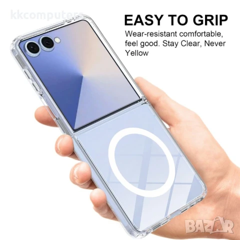 Прозрачен Калъф за Samsung Galaxy Z Flip7 5G с MagSafe Съвместимост + Скрийн Протектор, снимка 5 - Калъфи, кейсове - 51094030