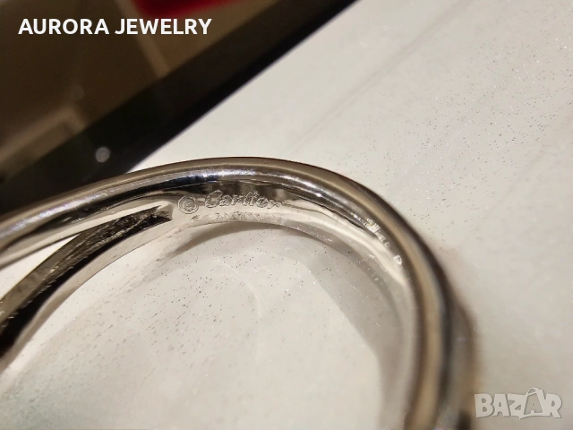 CARTIER Panthere de Cartier White Gold Black 5 Diamonds Пръстен, снимка 8 - Пръстени - 53238975
