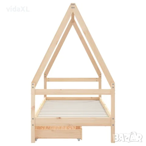 vidaXL Детска рамка за легло с чекмеджета, 90x190 см, бор масив, снимка 5 - Бебешки легла и матраци - 56148060