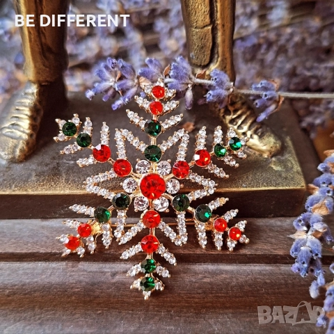 коледна брошка снежинка