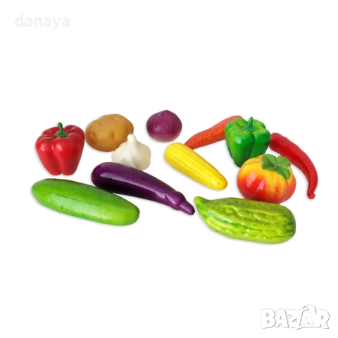 6083 Комплект реалистични изкуствени зеленчуци за декорация, 12 броя, снимка 3 - Изкуствени цветя - 51537043