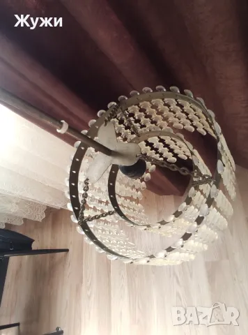 Красив полилей с висулки.НОВИ абажури , снимка 9 - Полилеи - 49696648