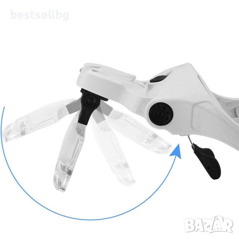 Лупа за глава очила LED осветление за четене шиене бродиране, снимка 12 - Други инструменти - 41320175