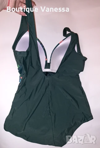 Дамски цял бански в тъмно зелено , снимка 4 - Бански костюми - 50730714