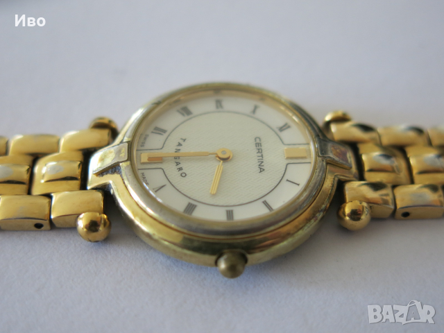 Дамски ретро часовник Certina Tangaro Quartz, позлатен, снимка 7 - Дамски - 44635734