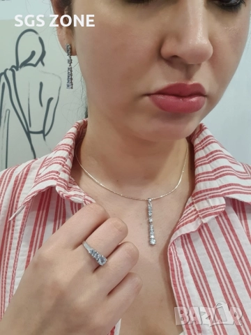 сребърен пръстен с топаз или гранат, снимка 7 - Пръстени - 52275977