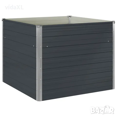 vidaXL Повдигната леха, антрацит, 100x100x77 см, поцинкована стомана, снимка 8 - Саксии и кашпи - 56147571