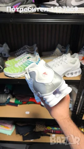 Nike Shox White Бели Обувки Мъжки Размер 43 27.5см Бърза Доставка, снимка 3 - Маратонки - 56074446