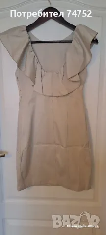 Бежава рокля, снимка 2 - Рокли - 49776762