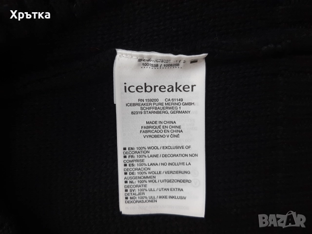 Icebreaker - Оригинален мъжки пуловер от вълна размер L, снимка 8 - Пуловери - 52653760