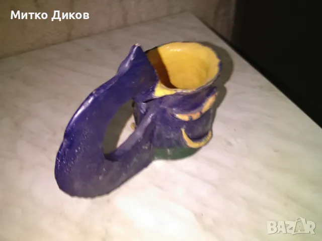 Метална халба тигър ръчна изработка винтидж Н-170мм Фи61мм настрани 185мм с дръжката, снимка 3 - Колекции - 48472995