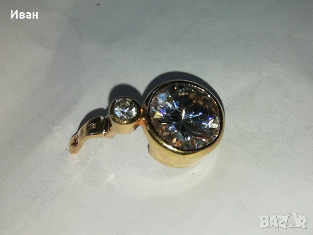 Сребърна висулка с позлата , снимка 4 - Колиета, медальони, синджири - 51522033