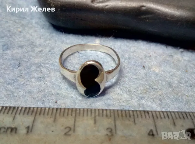СТАР ЕМАЙЛИРАН СРЕБЪРЕН ПРЪСТЕН СРЕБРО ВИСОКА ПРОБА РЪЧНА АР НУВО ИЗРАБОТКА 25853, снимка 5 - Антикварни и старинни предмети - 48986866
