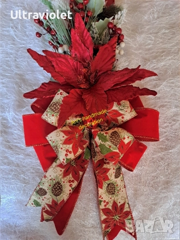 Коледна декорация за врата , снимка 3 - Декорация за дома - 52509362