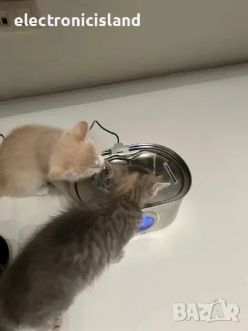 Автоматичен диспенсер поилка фонтан за животни, 3.2 л, неръждаема стомана, прозорец ниво на водата, снимка 8 - Други стоки за животни - 48030560