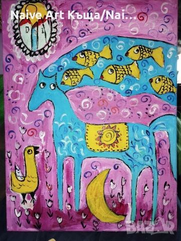 Картина платно маслени бои акрилни бои размер ш.32/в.42, снимка 2 - Картини - 53735016