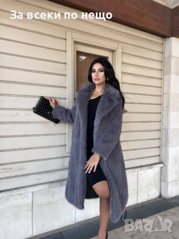 Дамско луксозно палто - 3 налични цвята Код A162, снимка 3 - Якета - 47585632